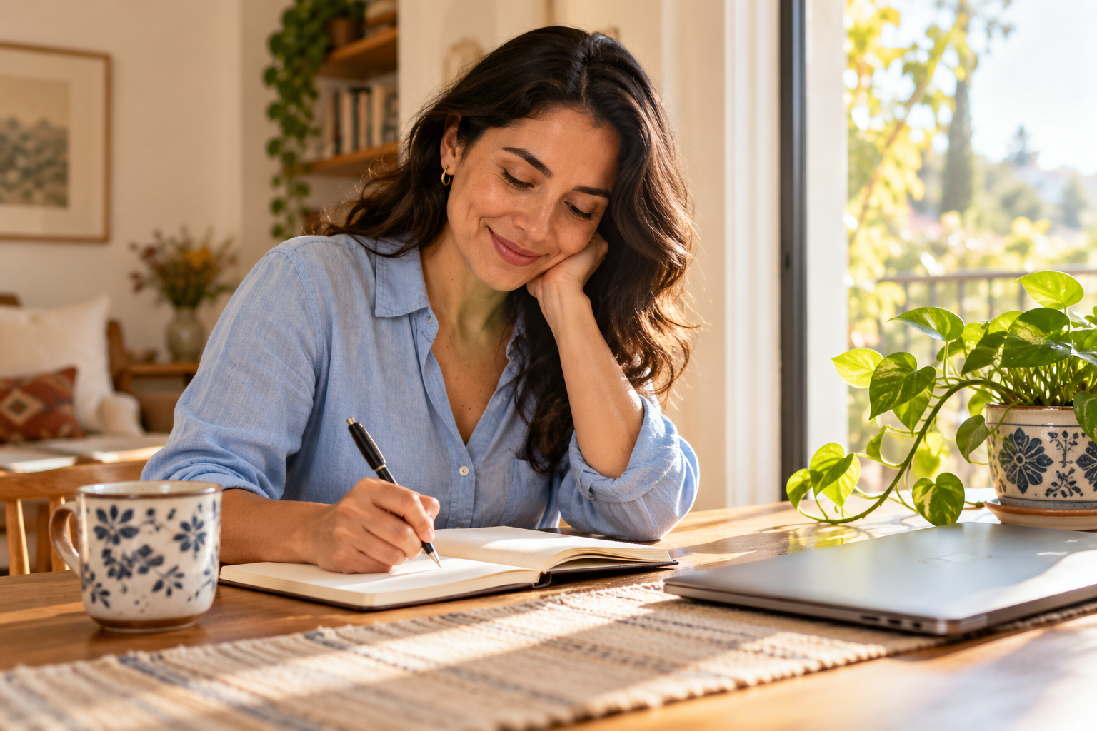 Imagen ilustrativa de una mujer preparando su siguiente paso en casa